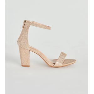 Rose Gold Glitter Block Heels for Weddings and Events product image