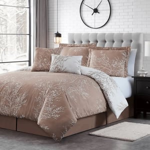 Oversized King Comforter Set with Floral Design and Double-Brushed Microfiber product image