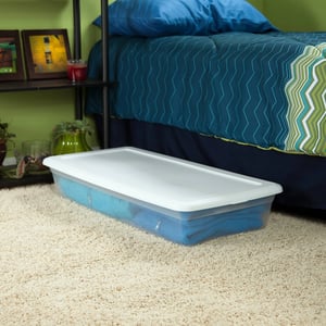 Under Bed Storage Box with Clear Base and Snap-On Lid product image