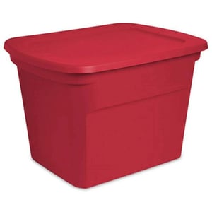 Red Storage Tote for Holiday Decorations product image