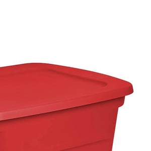 Red Storage Tote for Holiday Decorations product image