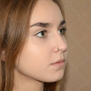 Stylish 18G Surgical Steel CZ Nose Ring Hoop product image