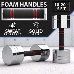 Adjustable Chrome Dumbbells with Comfortable Grip for Versatile Workouts product image