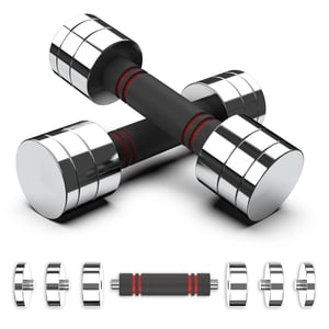 Adjustable Chrome Dumbbells with Comfortable Grip for Versatile Workouts product image
