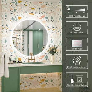 LED Wall-Mounted Dimmable Bathroom Mirror with Anti-Fog Function product image