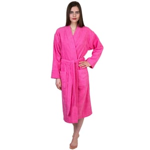 Violet Storm Kimono Bathrobe - Turkish Cotton Luxury for Women product image