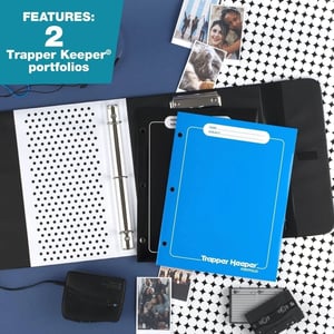 Retro-Design Trapper Keeper Binder with Extra Pocket and Folders for Secure Storage product image
