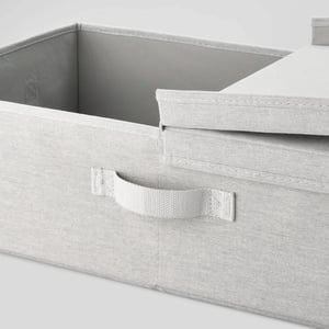 Light Gray Fabric Underbed Storage Bin with Hinged Lid product image