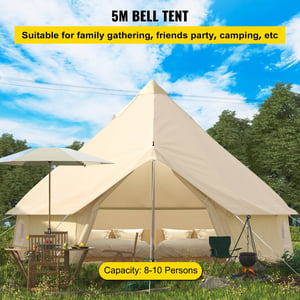 4-Season Waterproof Cotton Canvas Bell Tent for Family Camping and Outdoor Hunting product image