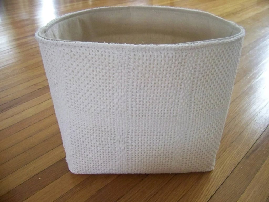 Vintage White Knit Blanket Basket for Storage and Organization product image