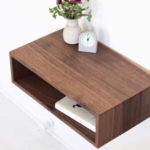 Handcrafted Walnut Floating Nightstand with Drawer product image