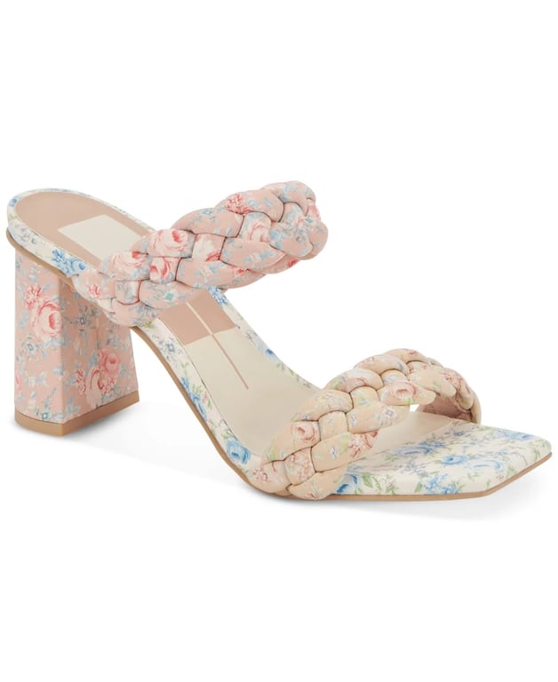 Braided Block Heel Sandals in Floral Design product image