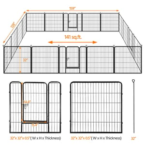 Large Portable Dog Playpen with Sturdy Metal Frame and Safe Bar Spacing product image