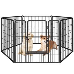 Durable and Foldable Large Dog Playpen with Door and Anchor Stakes product image