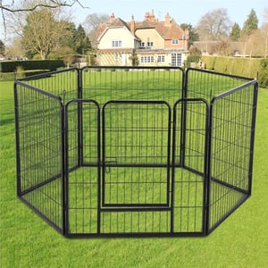 Durable and Foldable Large Dog Playpen with Door and Anchor Stakes product image