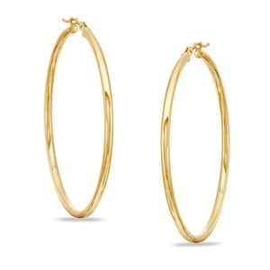 14K Yellow Gold Polished Hoop Earrings product image