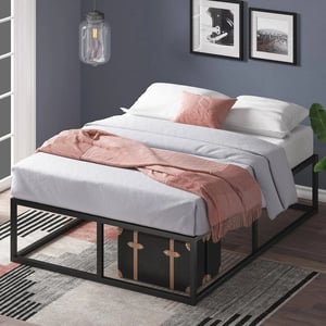 Easy-to-Assemble Black Metal Platform Bed for King Mattress product image