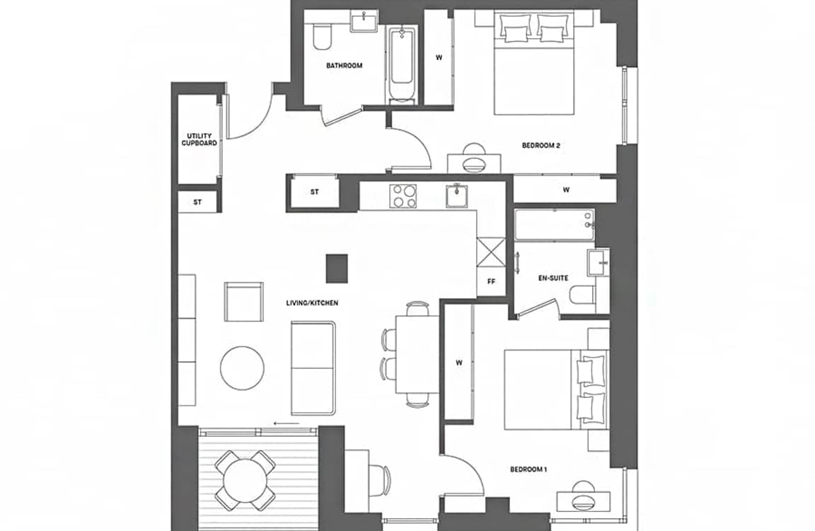 2 bedroom - B2, APT-708