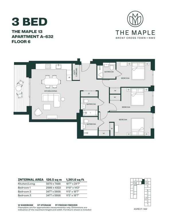 Floor plan for 3 Bed C1