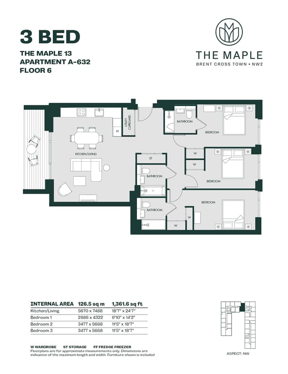 Floor plan for 3 Bed C3