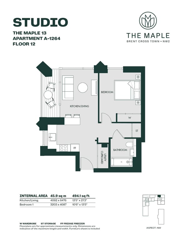 Floor plan for Studio S1