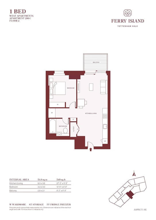 Floor plan for One Bed A1
