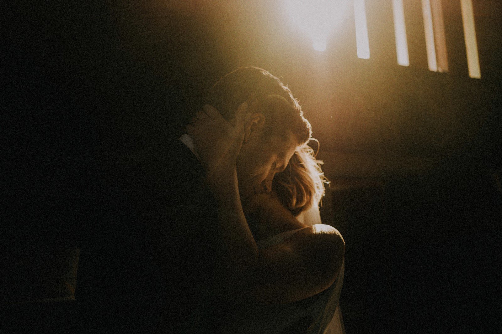 Wedding photo with dramatic light