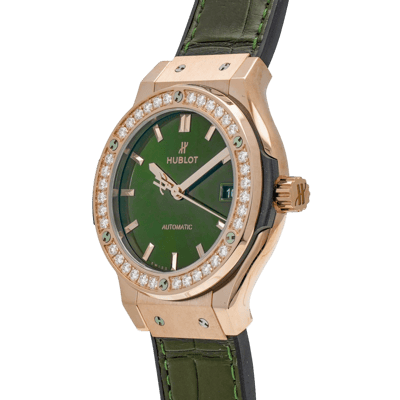 Hublot Classic Fusion King Gold Green Diamonds 38mm