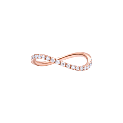 Helena Joy Iris Wave Full Diamond Turn Rose Gold Ring