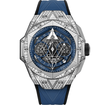 Hublot Big Bang Unico Sang Bleu II Titanium Blue Pav&eacute; 45mm