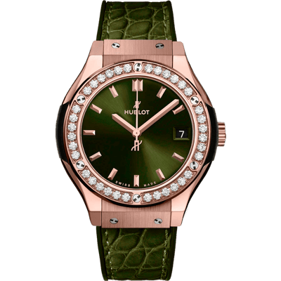 Hublot Classic Fusion King Gold Green Diamond 33mm