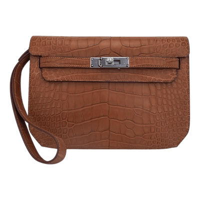 Herm&egrave;s Kelly Depeches 25 Mississippiensis Alligator Matte Gold Palladium Hardware