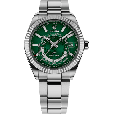 DIW World Timer Steel &amp;amp; Green Limited Edition 42mm