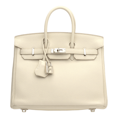 Herm&egrave;s Birkin 25 cm Togo Craie Palladium Hardware