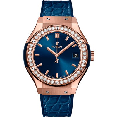 Hublot Classic Fusion King Gold Blue Diamonds 33mm