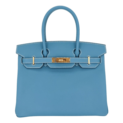 Herm&egrave;s Birkin 30 cm Epsom Bleu Jean Gold Hardware