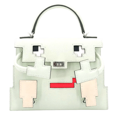 Herm&egrave;s Kelly 20 cm Doll Picto Epsom Sellier Vert Fizz Palladium Hardware