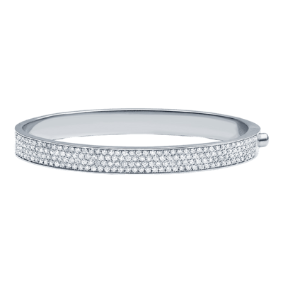 Helena Joy Iris Wide Bangle White Gold Diamond