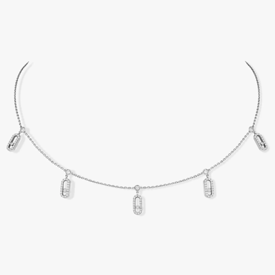 Messika Move Uno Pav&eacute; Drop Pendant Choker Necklace