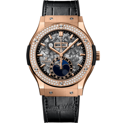 Hublot Classic Fusion Aerofusion Moonphase King Gold Diamonds 45mm