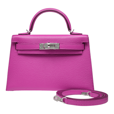Herm&egrave;s Kelly 20 cm Mysore Sellier Rose Magnolia Palladium Hardware