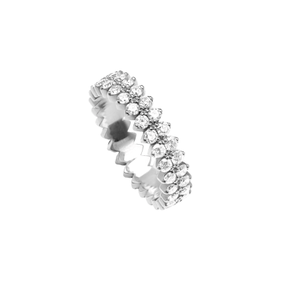 Helena Joy Amanda Empire Ring White Gold Half Diamond Turn