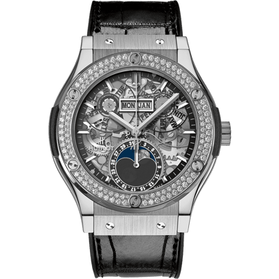 Hublot Classic Fusion Aerofusion Moonphase Titanium Diamonds 42mm