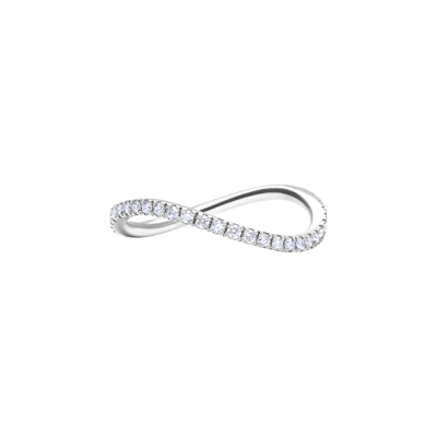Helena Joy Iris Wave Half Turn Diamond White Gold Ring
