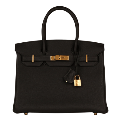 Herm&egrave;s Birkin 30 cm Togo Noir Gold Hardware