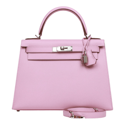 Herm&egrave;s Kelly 28 cm Epsom Sellier Mauve Sylvestre Palladium Hardware