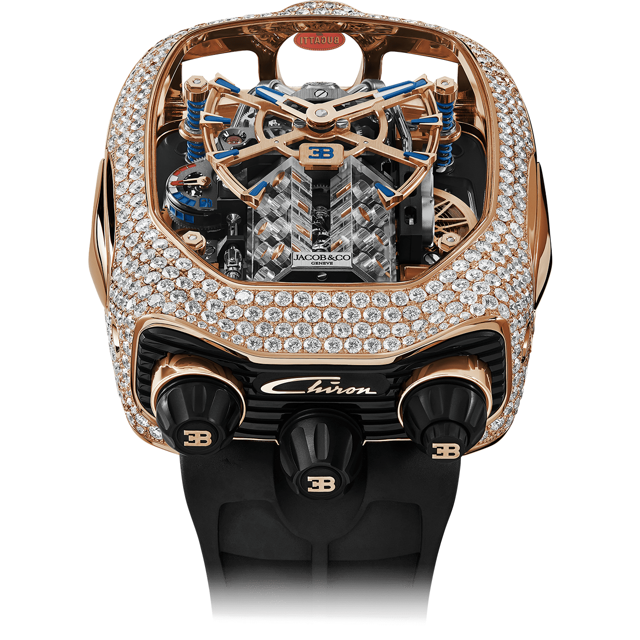 Jacob & Co. Bugati Chiron Tourbillon Pavé Black (BU200.40.RD.A...