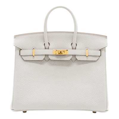 Herm&egrave;s Birkin 25 cm Togo Gris Pale Gold Hardware