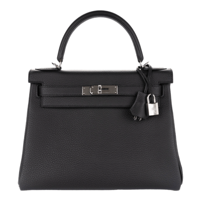 Herm&egrave;s Kelly 28 cm Togo Noir Palladium Hardware