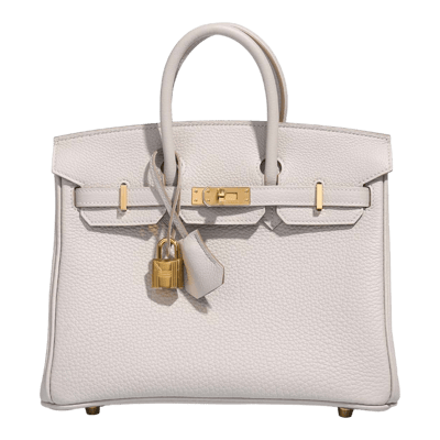 Herm&egrave;s Birkin 25 cm Togo Gris Perle Gold Hardware
